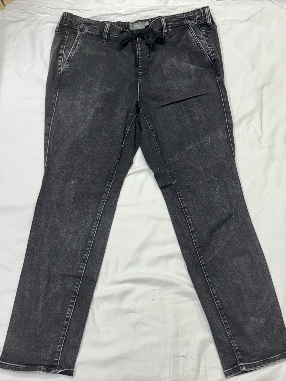 torrid Washed Black Straight-Leg Drawstring Jeans